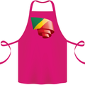 Curled Republic of the Congo Flag Day Football Cotton Apron 100% Organic Pink