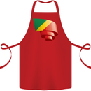 Curled Republic of the Congo Flag Day Football Cotton Apron 100% Organic Red