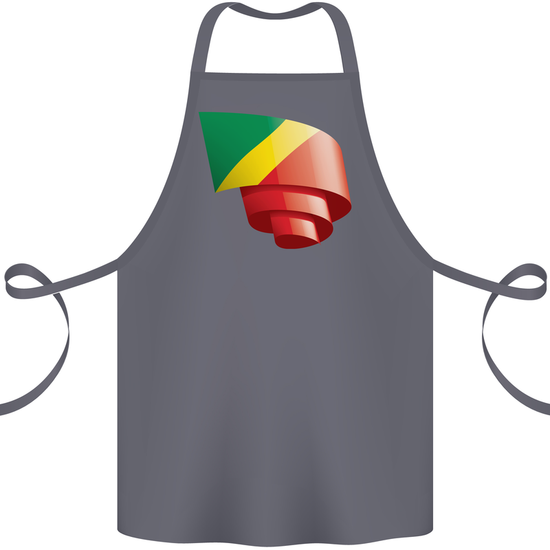 Curled Republic of the Congo Flag Day Football Cotton Apron 100% Organic Steel
