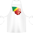 Curled Republic of the Congo Flag Day Football Cotton Apron 100% Organic White
