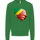 Curled Republic of the Congo Flag Day Football Kids Sweatshirt Jumper Irish Green