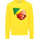 Curled Republic of the Congo Flag Day Football Kids Sweatshirt Jumper Yellow