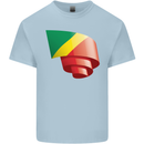 Curled Republic of the Congo Flag Day Football Kids T-Shirt Childrens Light Blue
