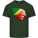 Curled Republic of the Congo Flag Day Football Mens Cotton T-Shirt Tee Top Forest Green