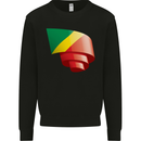 Curled Republic of the Congo Flag Day Football Mens Sweatshirt Jumper Black
