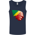 Curled Republic of the Congo Flag Day Football Mens Vest Tank Top Navy Blue