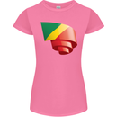 Curled Republic of the Congo Flag Day Football Womens Petite Cut T-Shirt Azalea