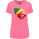 Curled Republic of the Congo Flag Day Football Womens Wider Cut T-Shirt Azalea