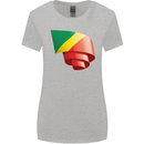 Curled Republic of the Congo Flag Day Football Womens Wider Cut T-Shirt Sports Grey