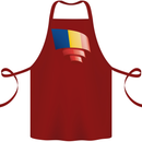 Curled Romania Flag Romanian Day Football Cotton Apron 100% Organic Maroon