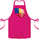 Curled Romania Flag Romanian Day Football Cotton Apron 100% Organic Pink