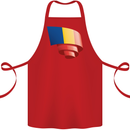 Curled Romania Flag Romanian Day Football Cotton Apron 100% Organic Red