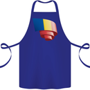 Curled Romania Flag Romanian Day Football Cotton Apron 100% Organic Royal Blue