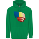 Curled Romania Flag Romanian Day Football Mens 80% Cotton Hoodie Irish Green