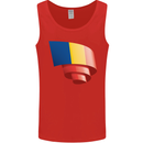 Curled Romania Flag Romanian Day Football Mens Vest Tank Top Red
