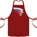 Curled Russia Flag Russian Day Football Cotton Apron 100% Organic Maroon
