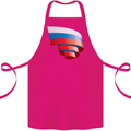 Curled Russia Flag Russian Day Football Cotton Apron 100% Organic Pink