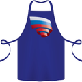 Curled Russia Flag Russian Day Football Cotton Apron 100% Organic Royal Blue