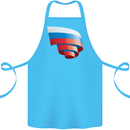 Curled Russia Flag Russian Day Football Cotton Apron 100% Organic Turquoise