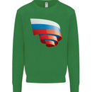 Curled Russia Flag Russian Day Football Kids Sweatshirt Jumper Irish Green
