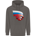 Curled Russia Flag Russian Day Football Mens 80% Cotton Hoodie Charcoal