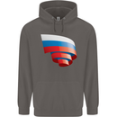 Curled Russia Flag Russian Day Football Mens 80% Cotton Hoodie Charcoal
