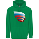 Curled Russia Flag Russian Day Football Mens 80% Cotton Hoodie Irish Green