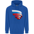 Curled Russia Flag Russian Day Football Mens 80% Cotton Hoodie Royal Blue