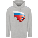 Curled Russia Flag Russian Day Football Mens 80% Cotton Hoodie Sports Grey
