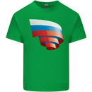 Curled Russia Flag Russian Day Football Mens Cotton T-Shirt Tee Top Irish Green