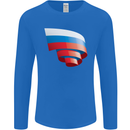 Curled Russia Flag Russian Day Football Mens Long Sleeve T-Shirt Royal Blue