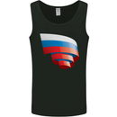 Curled Russia Flag Russian Day Football Mens Vest Tank Top Black