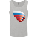 Curled Russia Flag Russian Day Football Mens Vest Tank Top Sports Grey