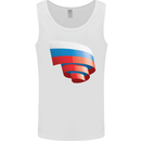 Curled Russia Flag Russian Day Football Mens Vest Tank Top White