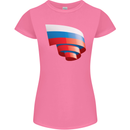 Curled Russia Flag Russian Day Football Womens Petite Cut T-Shirt Azalea