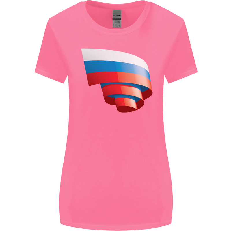 Curled Russia Flag Russian Day Football Womens Wider Cut T-Shirt Azalea