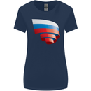 Curled Russia Flag Russian Day Football Womens Wider Cut T-Shirt Navy Blue