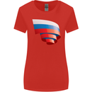 Curled Russia Flag Russian Day Football Womens Wider Cut T-Shirt Red
