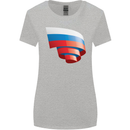 Curled Russia Flag Russian Day Football Womens Wider Cut T-Shirt Sports Grey