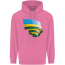 Curled Rwanda Flag Rwandan Day Football Childrens Kids Hoodie Azalea