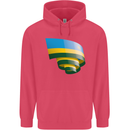 Curled Rwanda Flag Rwandan Day Football Childrens Kids Hoodie Heliconia