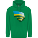 Curled Rwanda Flag Rwandan Day Football Childrens Kids Hoodie Irish Green