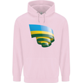 Curled Rwanda Flag Rwandan Day Football Childrens Kids Hoodie Light Pink