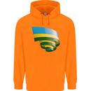 Curled Rwanda Flag Rwandan Day Football Childrens Kids Hoodie Orange