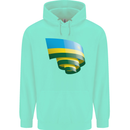 Curled Rwanda Flag Rwandan Day Football Childrens Kids Hoodie Peppermint