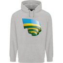 Curled Rwanda Flag Rwandan Day Football Childrens Kids Hoodie Sports Grey