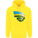 Curled Rwanda Flag Rwandan Day Football Childrens Kids Hoodie Yellow