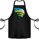 Curled Rwanda Flag Rwandan Day Football Cotton Apron 100% Organic Black