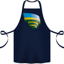 Curled Rwanda Flag Rwandan Day Football Cotton Apron 100% Organic Navy Blue