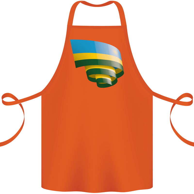 Curled Rwanda Flag Rwandan Day Football Cotton Apron 100% Organic Orange